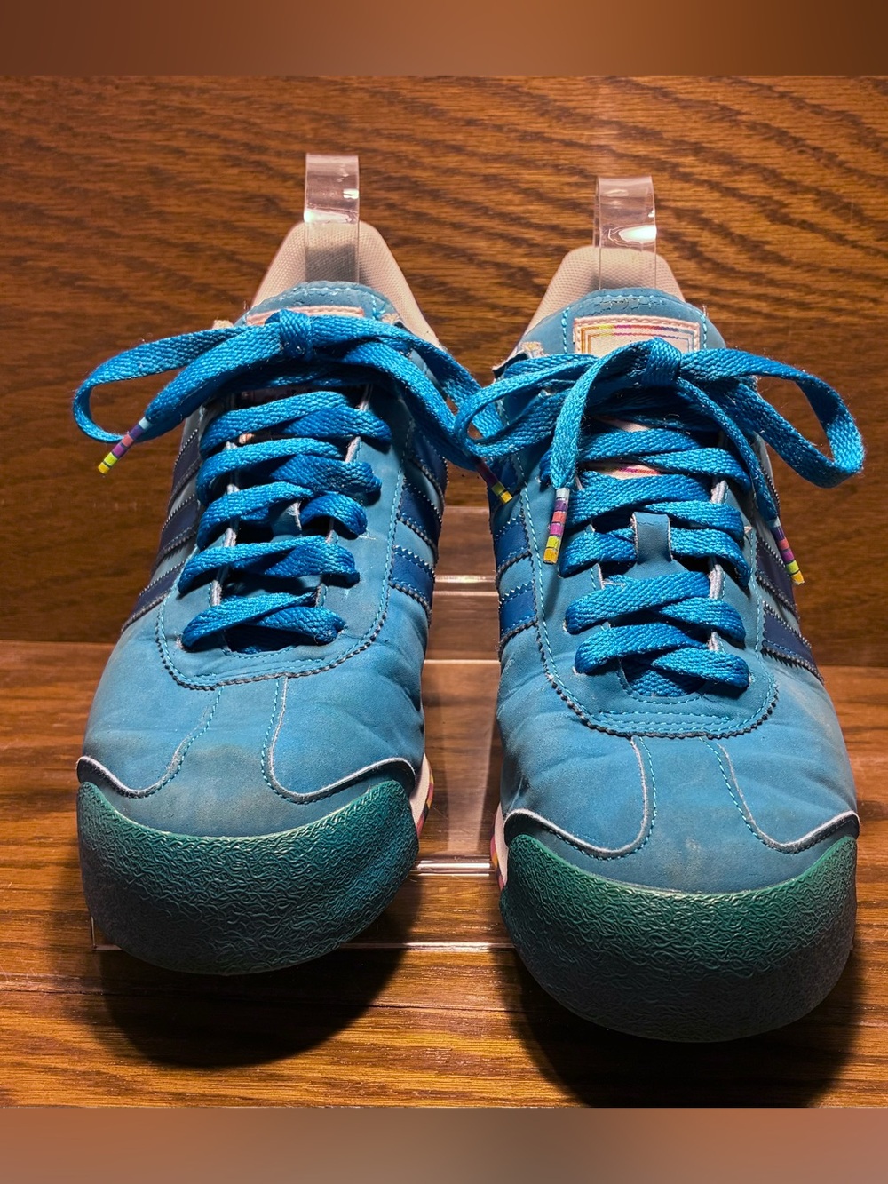 Adidas Originals Samoa Rainbow Sole Sneakers Blue Women’s Size 9 Style G99508 - Picture 5 of 16